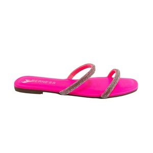 Cute Vegan Beach Wedding  Berness Jewelry Sandals Cassie Neon Pink 9 (CC)3104